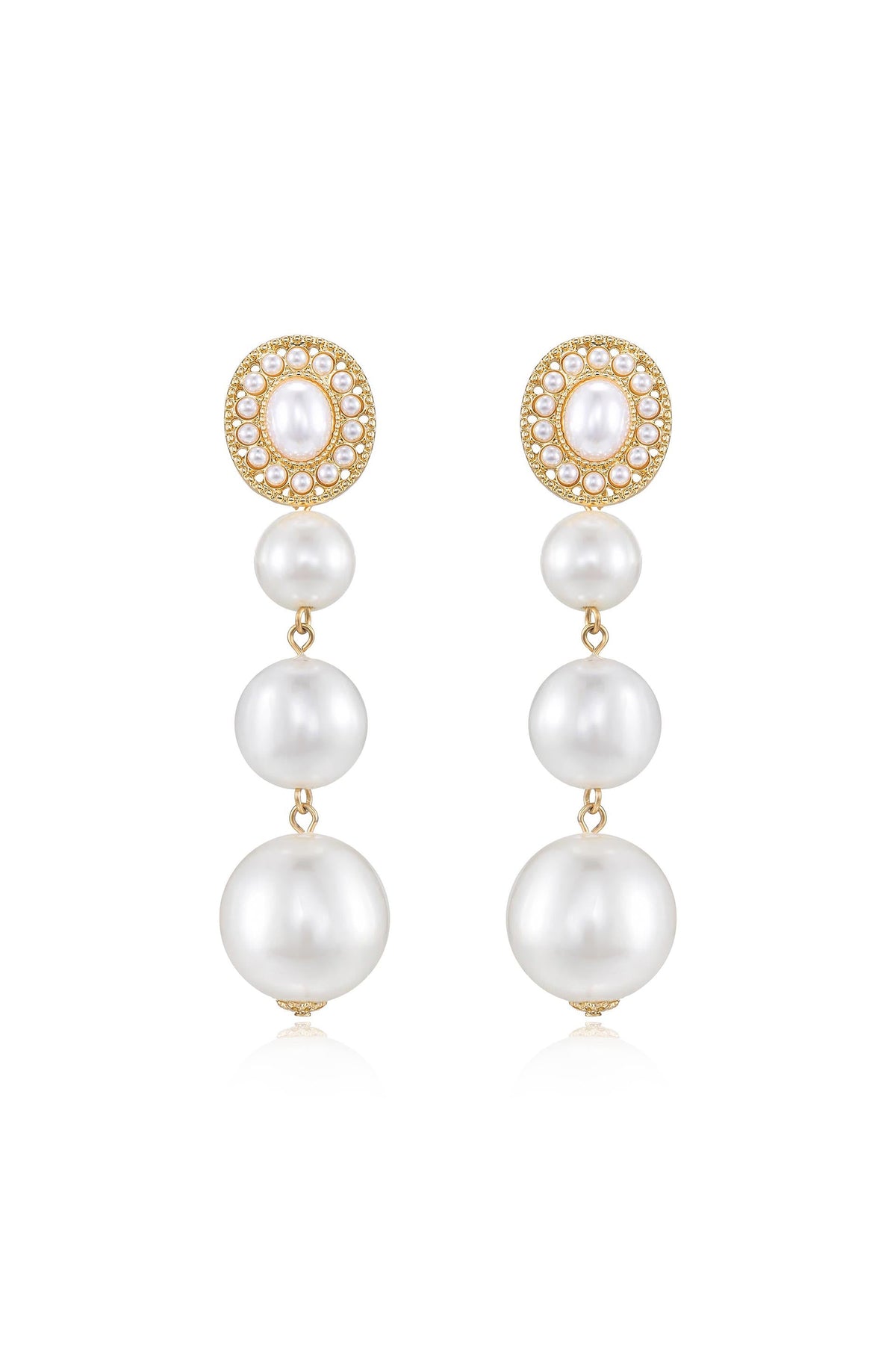 Graduating Pearl Dangle Earrings - Pearl | Ettika