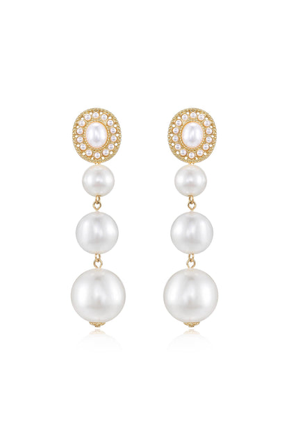 Graduating Pearl Dangle Earrings - Pearl | Ettika