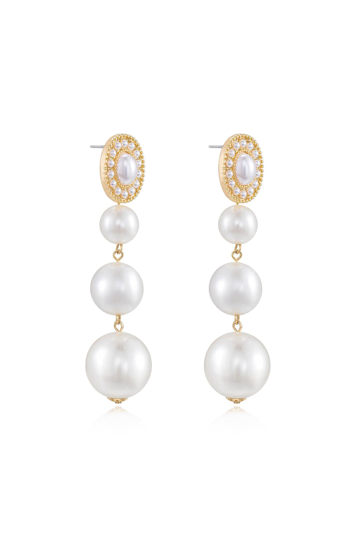 Graduating Pearl Dangle Earrings - Pearl | Ettika