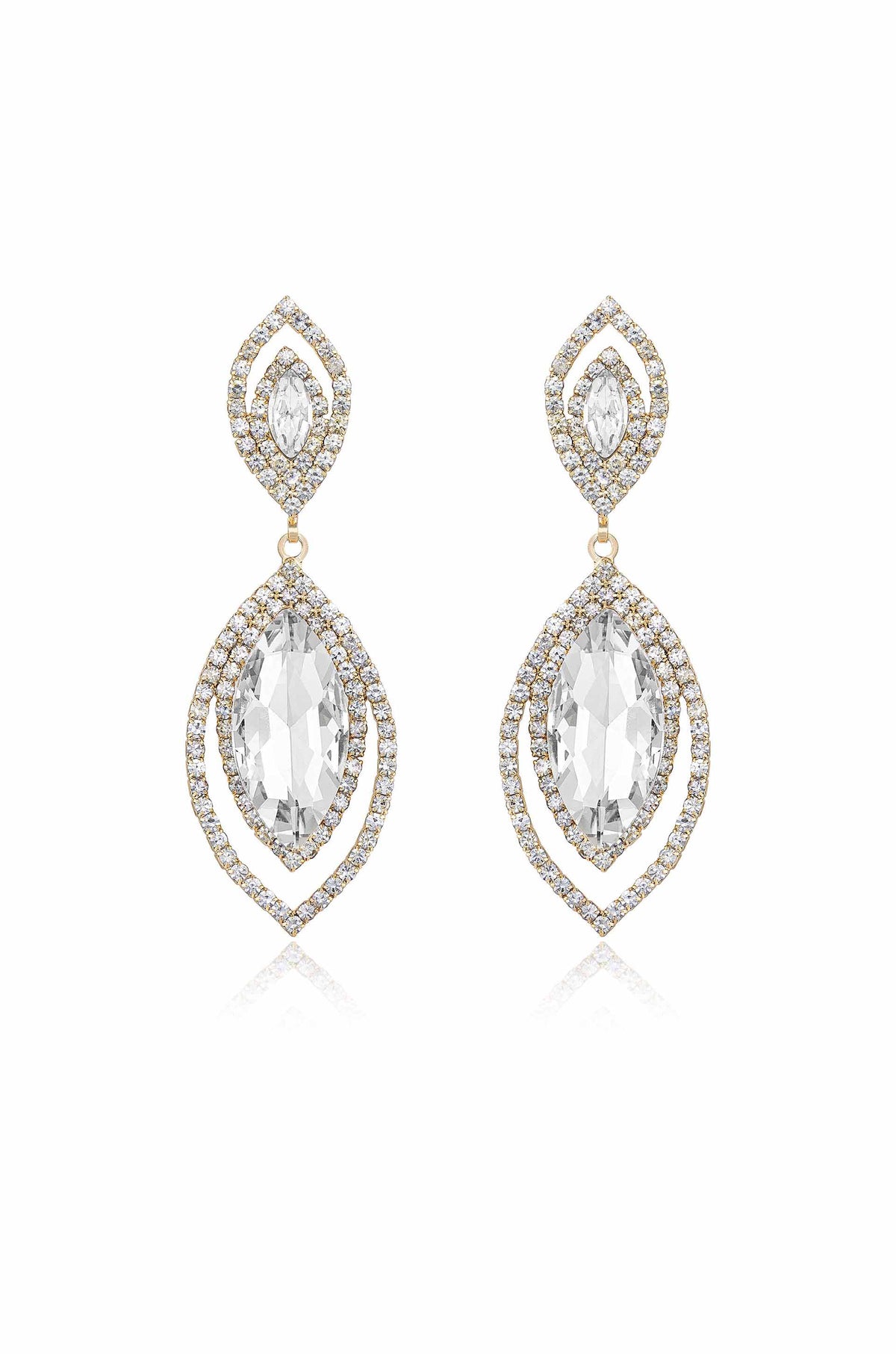 Timeless Crystal Dangle Earrings - Clear Crystals | Ettika