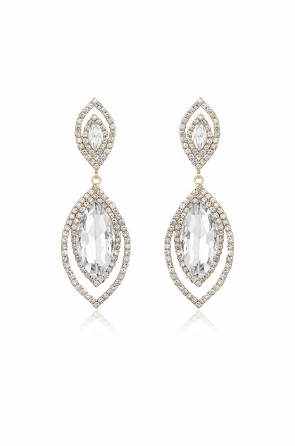 Timeless Crystal Dangle Earrings - Clear Crystals | Ettika