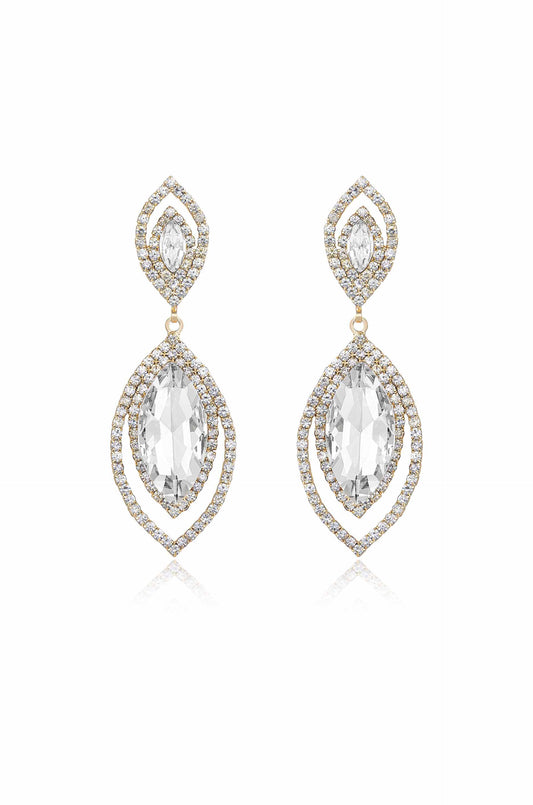 Timeless Crystal Dangle Earrings - Clear Crystals | Ettika