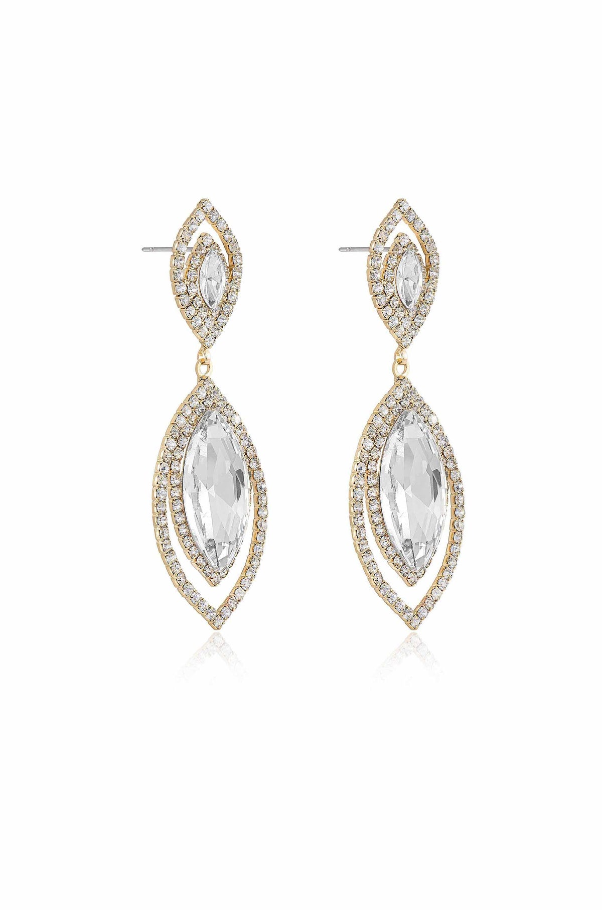Timeless Crystal Dangle Earrings - Clear Crystals | Ettika