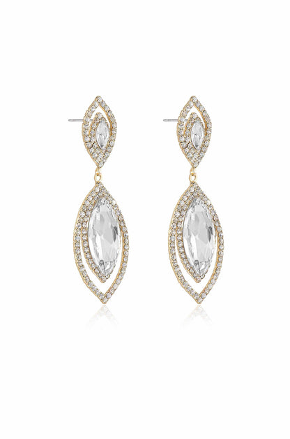 Timeless Crystal Dangle Earrings - Clear Crystals | Ettika