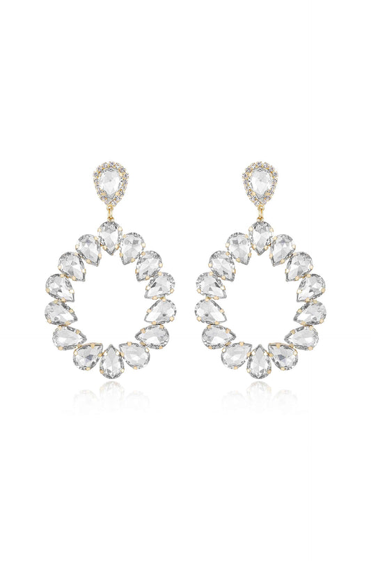 Ring It In Crystal Earrings - Clear Crystals | Ettika