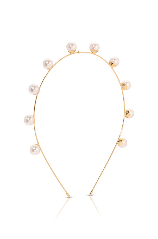 Pearl Studded Headband - Pearl | Ettika