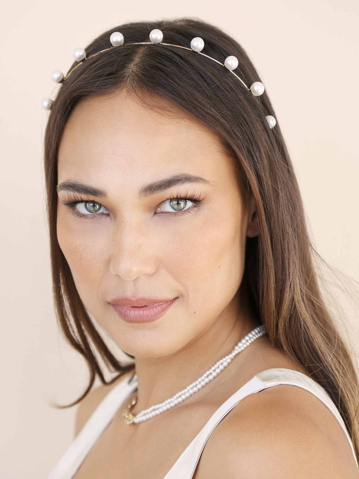 Pearl Studded Headband - Pearl | Ettika