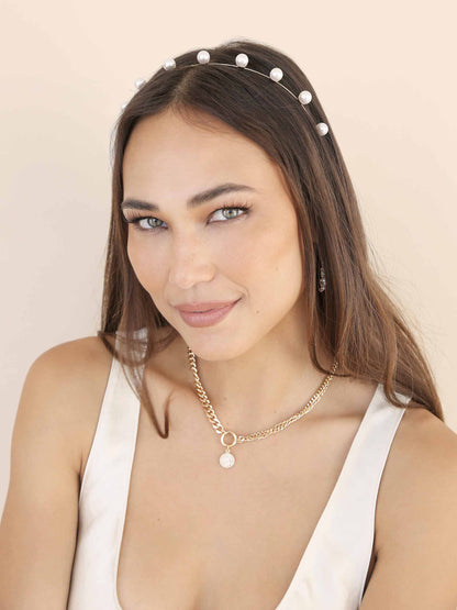 Pearl Studded Headband - Pearl | Ettika