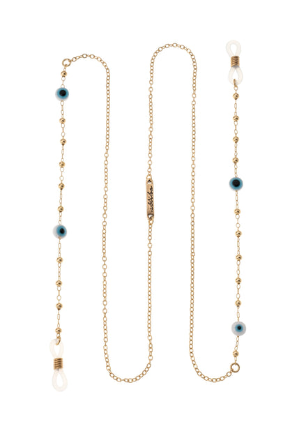 Evil Eye Beaded Eyeglass Chain - Gold Tone | Ettika