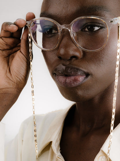 Golden Rays Rectangle Eyeglass Chain - Gold Tone | Ettika