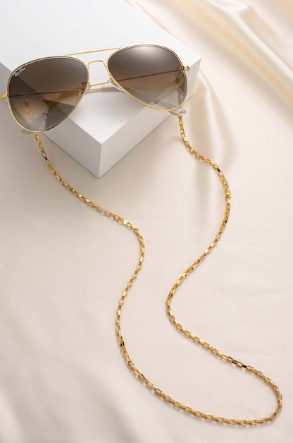 Golden Rays Rectangle Eyeglass Chain - Gold Tone | Ettika
