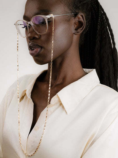 Golden Rays Rectangle Eyeglass Chain - Gold Tone | Ettika