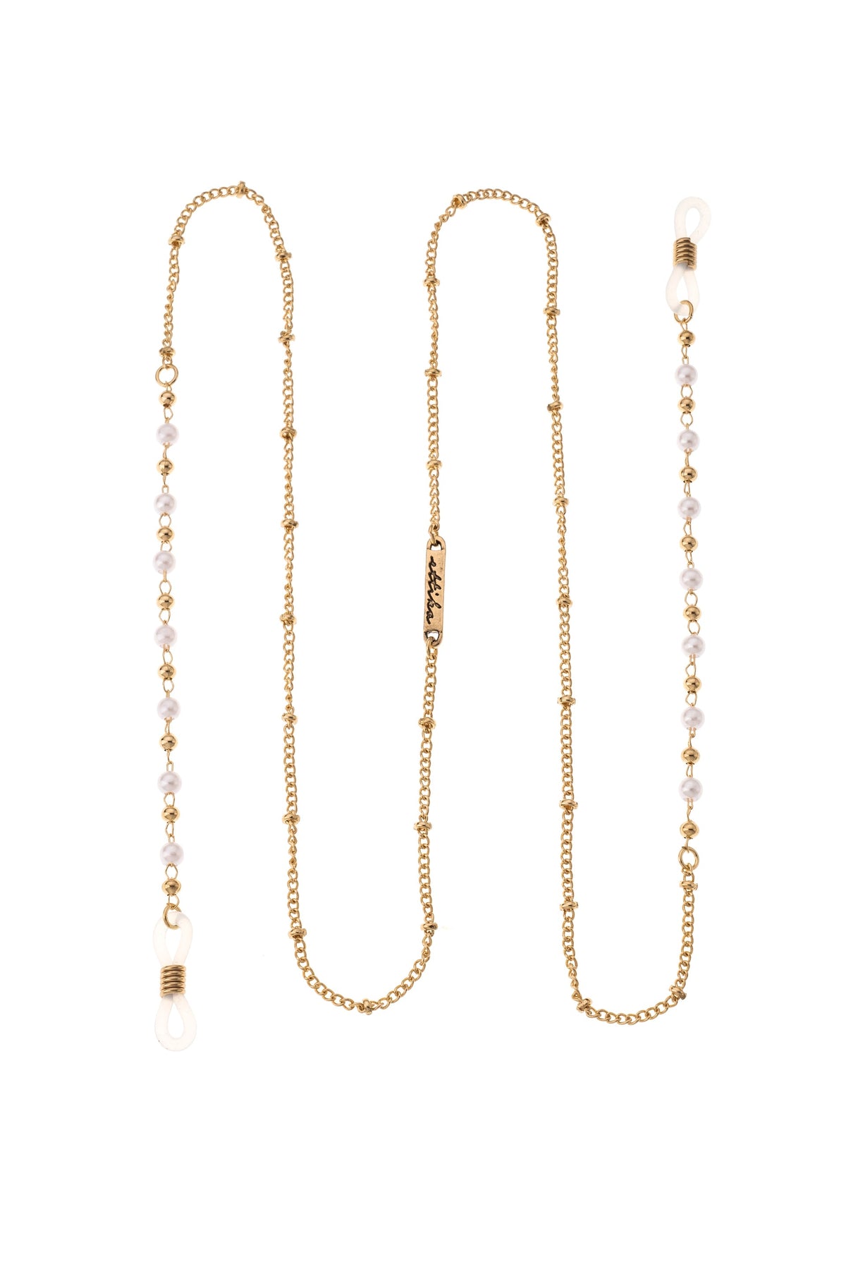 Dainty Pearl and Gold Eyeglass Chain - Gold Tone | Ettika