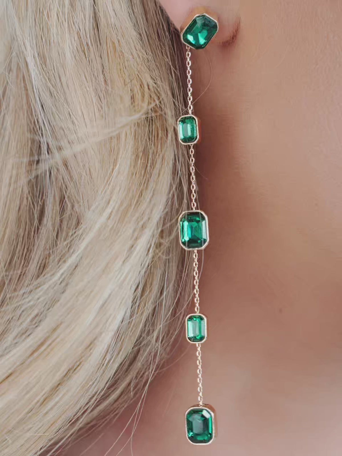 Iconic Crystal Dangle Earrings - Clear Crystal with 18k Gold Plating | Ettika