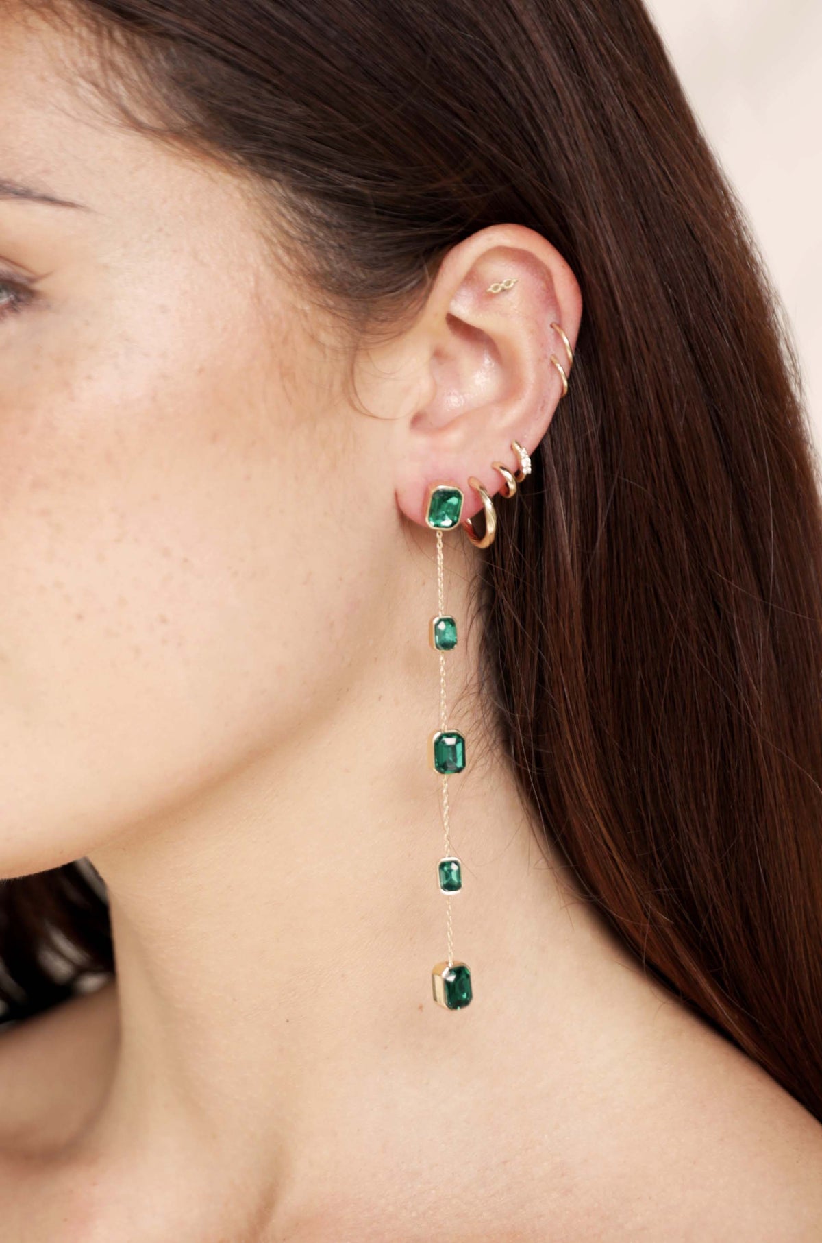 Iconic Crystal Dangle Earrings - Clear Crystal with 18k Gold Plating | Ettika