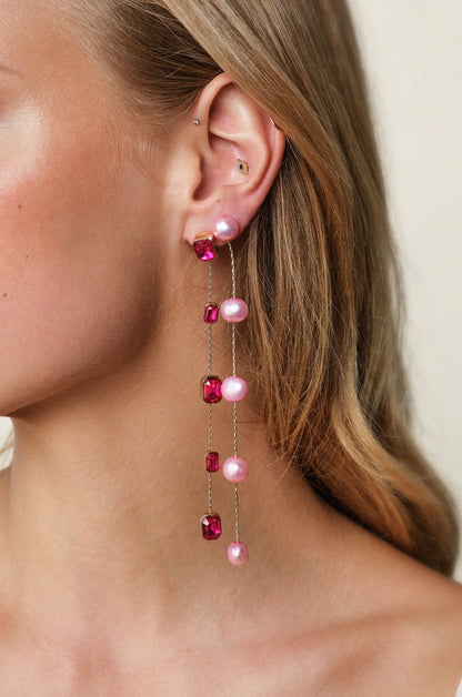 Iconic Crystal Dangle Earrings - Clear Crystal with 18k Gold Plating | Ettika