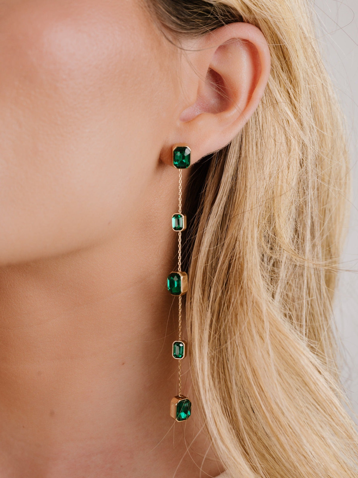 Iconic Crystal Dangle Earrings - Clear Crystal with 18k Gold Plating | Ettika