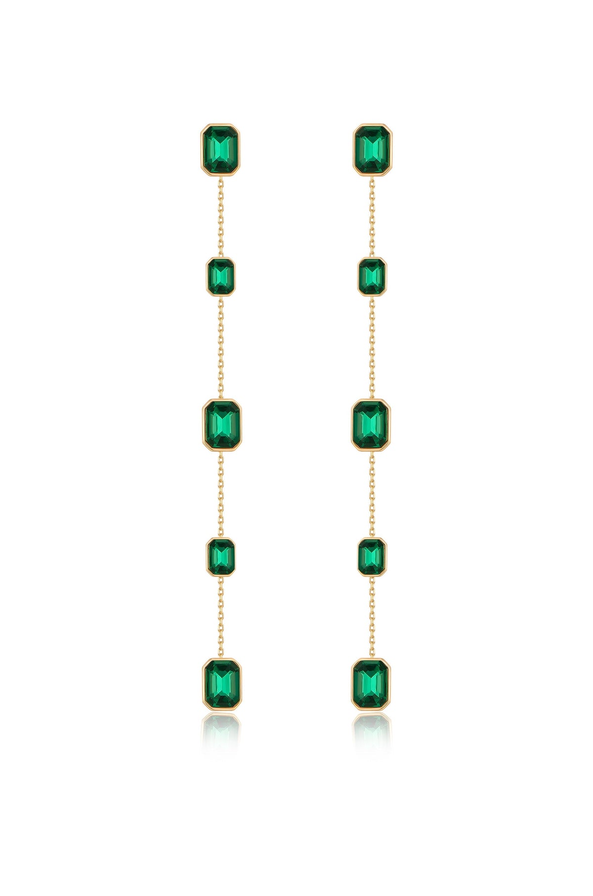 Iconic Crystal Dangle Earrings - Clear Crystal with 18k Gold Plating | Ettika