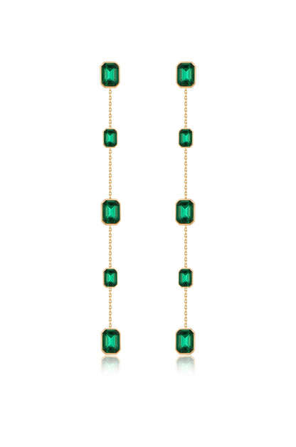 Iconic Crystal Dangle Earrings - Clear Crystal with 18k Gold Plating | Ettika