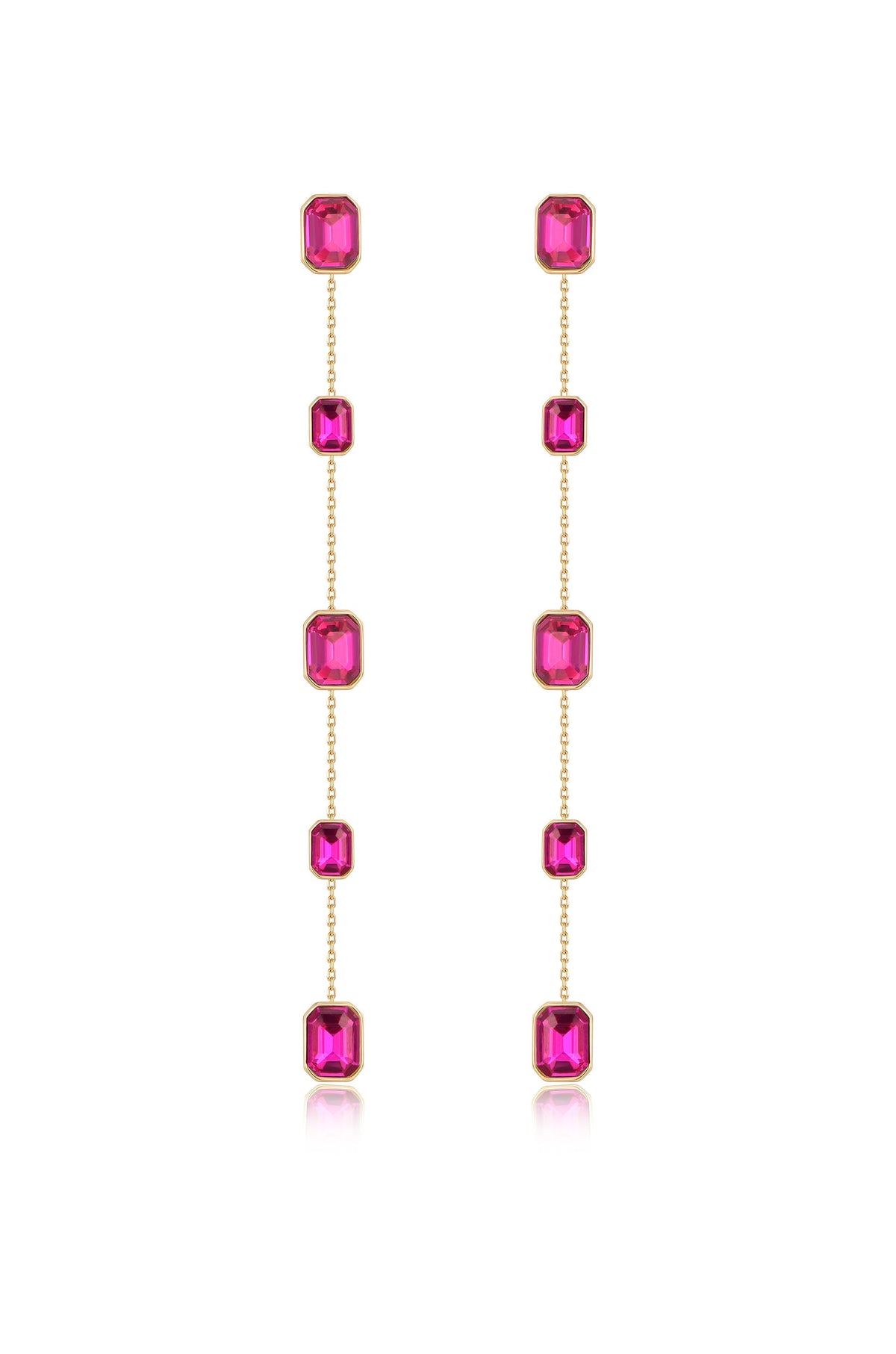Iconic Crystal Dangle Earrings - Clear Crystal with 18k Gold Plating | Ettika