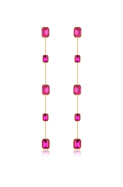Iconic Crystal Dangle Earrings - Clear Crystal with 18k Gold Plating | Ettika