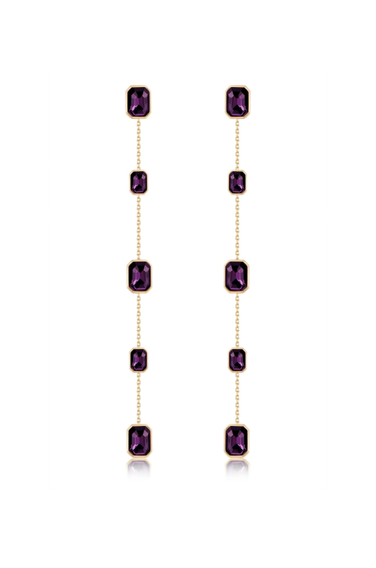 Iconic Crystal Dangle Earrings - Clear Crystal with 18k Gold Plating | Ettika