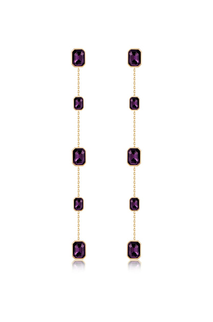Iconic Crystal Dangle Earrings - Clear Crystal with 18k Gold Plating | Ettika