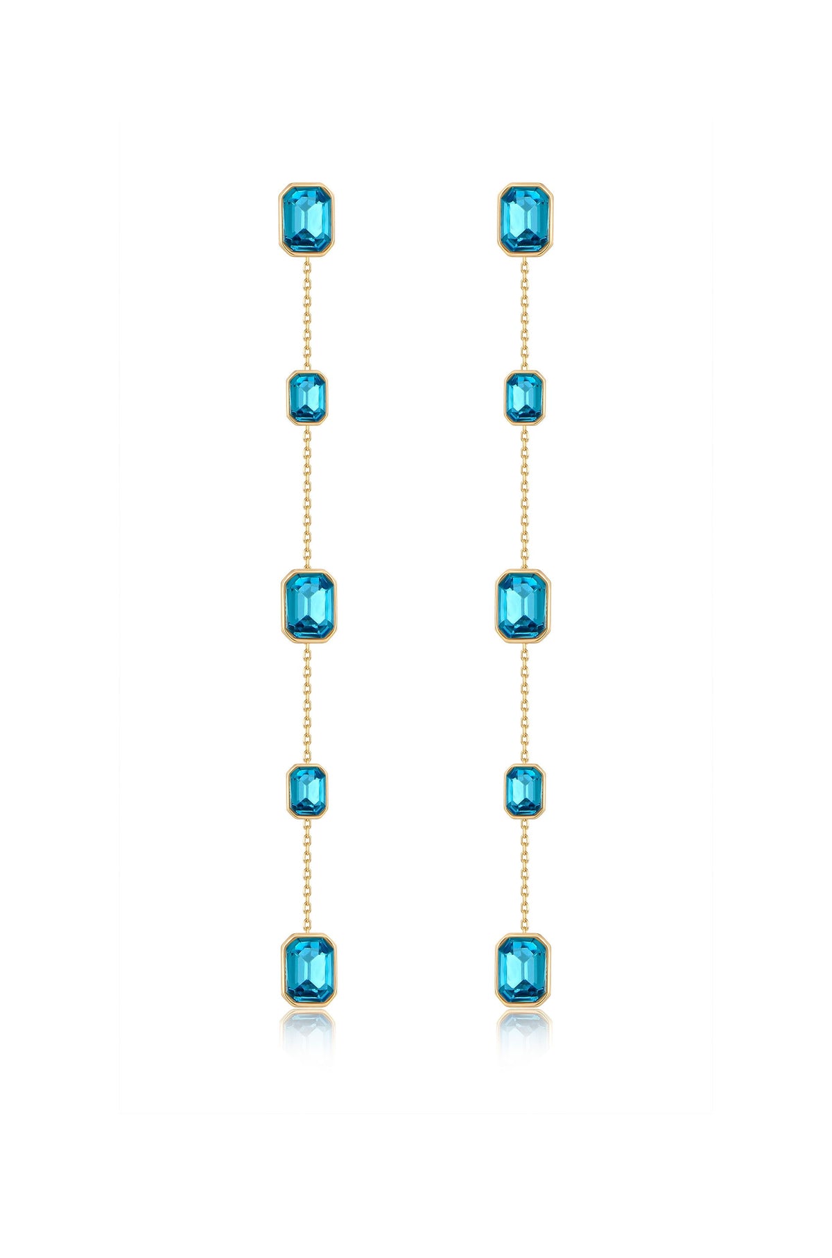 Iconic Crystal Dangle Earrings - Clear Crystal with 18k Gold Plating | Ettika