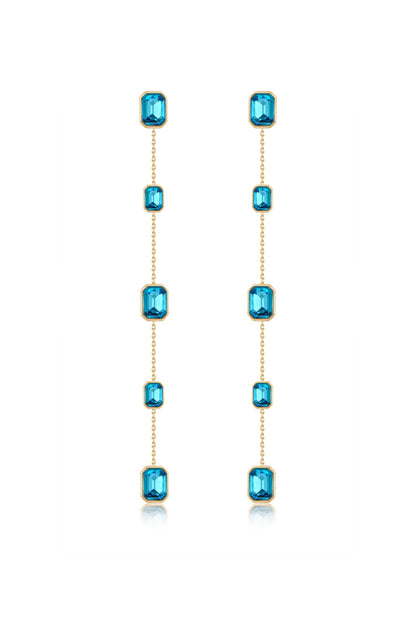 Iconic Crystal Dangle Earrings - Clear Crystal with 18k Gold Plating | Ettika