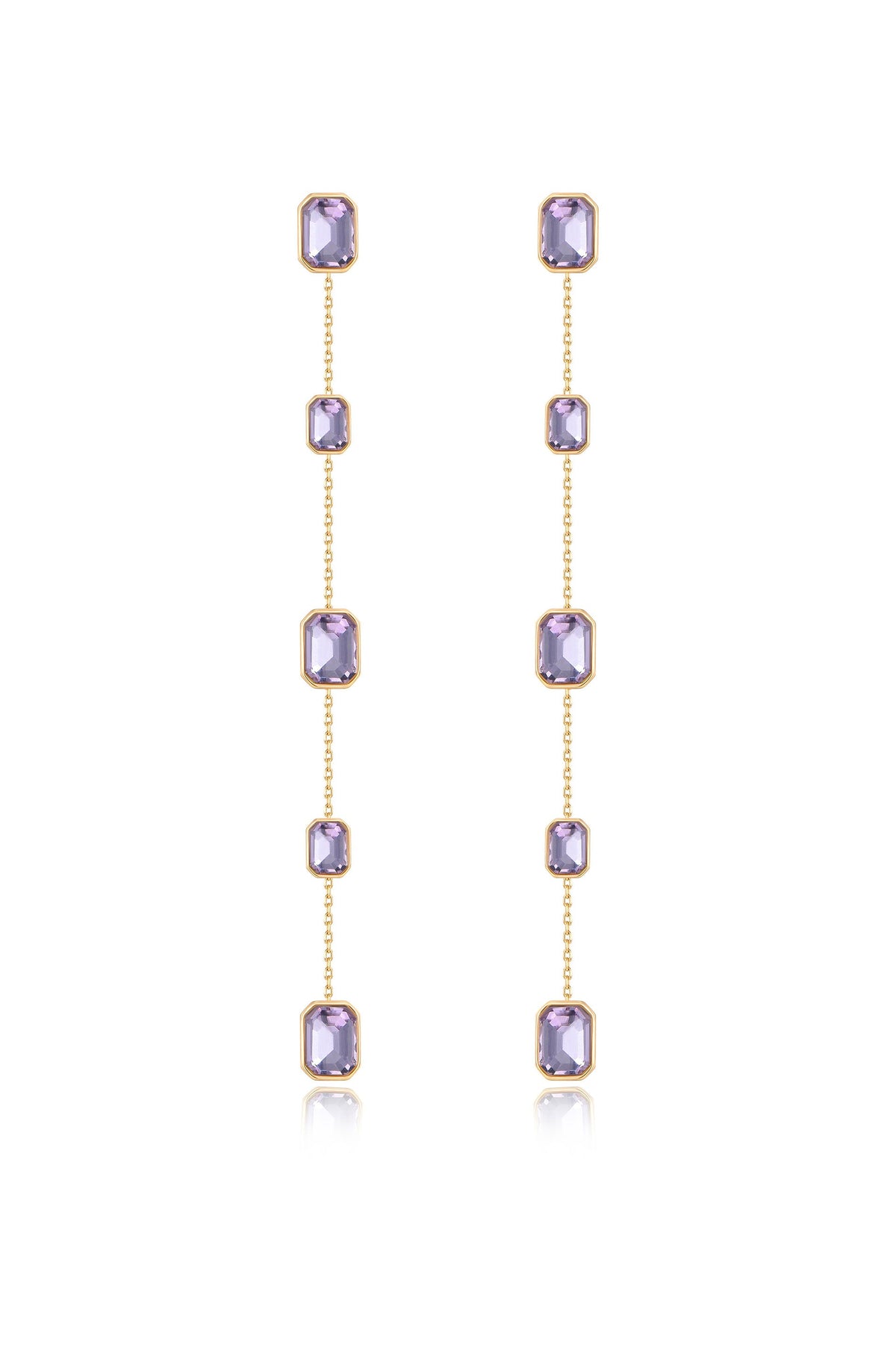 Iconic Crystal Dangle Earrings - Clear Crystal with 18k Gold Plating | Ettika
