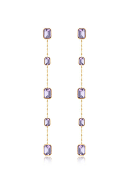 Iconic Crystal Dangle Earrings - Clear Crystal with 18k Gold Plating | Ettika
