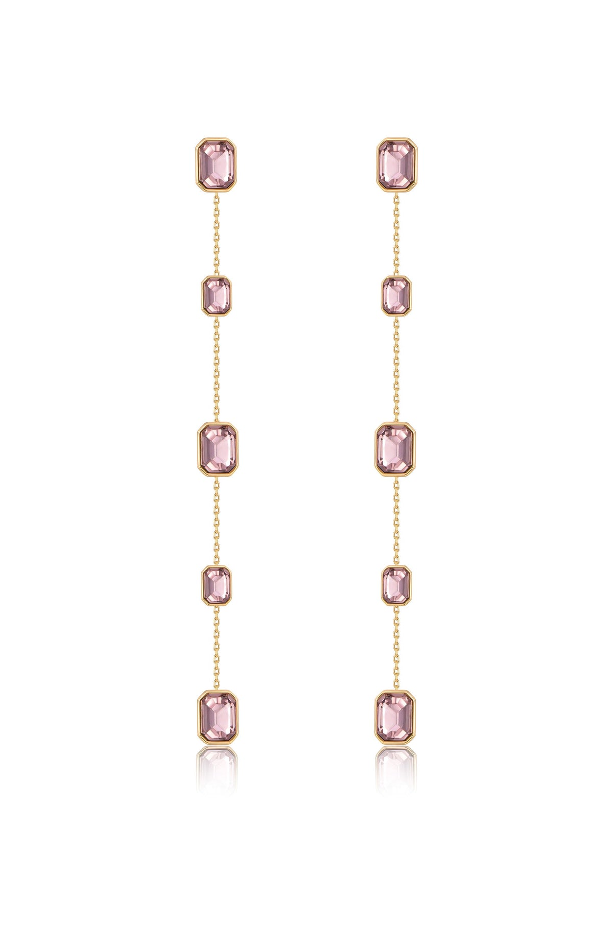 Iconic Crystal Dangle Earrings - Clear Crystal with 18k Gold Plating | Ettika