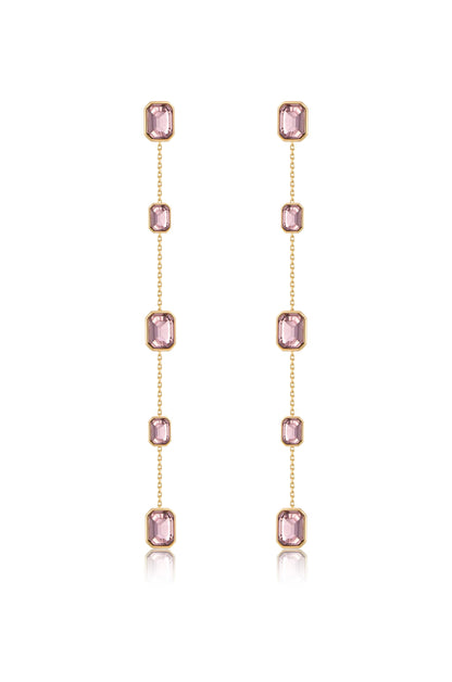 Iconic Crystal Dangle Earrings - Clear Crystal with 18k Gold Plating | Ettika