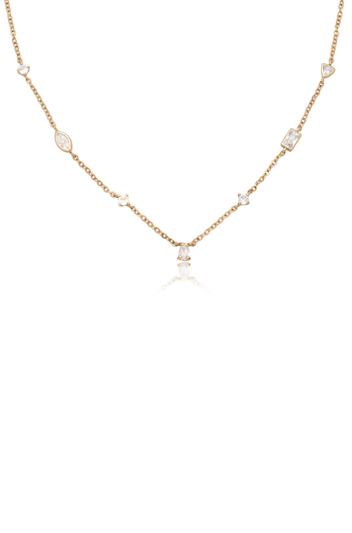 Shapely Crystals Necklace - 18k Gold Plated | Ettika