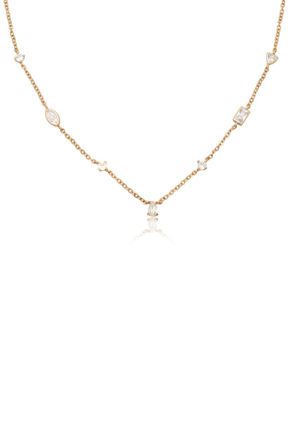 Shapely Crystals Necklace - 18k Gold Plated | Ettika