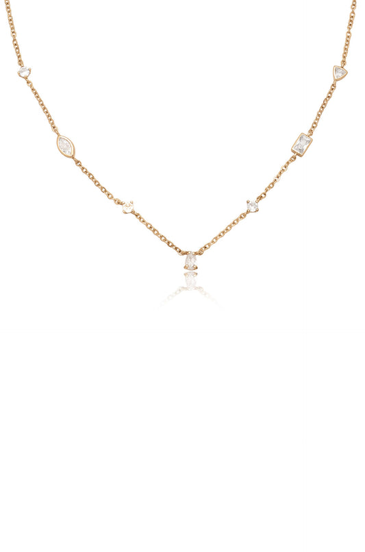 Shapely Crystals Necklace - 18k Gold Plated | Ettika