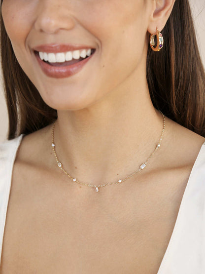 Shapely Crystals Necklace - 18k Gold Plated | Ettika