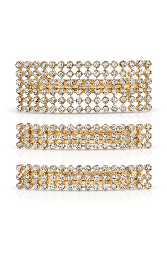 Disco Doll Crystal Barrette Set - Clear Crystals | Ettika