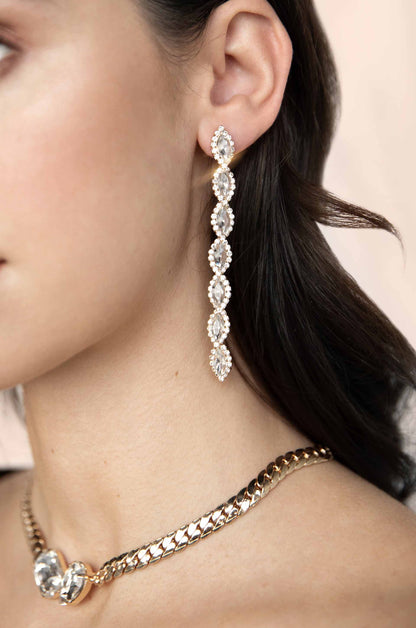 Crystal Occasion Dangle Earrings - Clear Crystals | Ettika