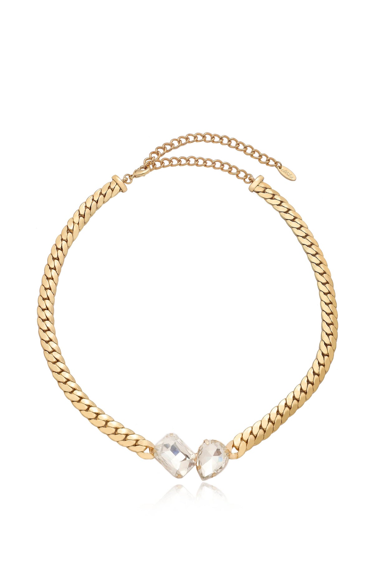 Double Gem Centerstone Necklace - 18k Gold Plated | Ettika