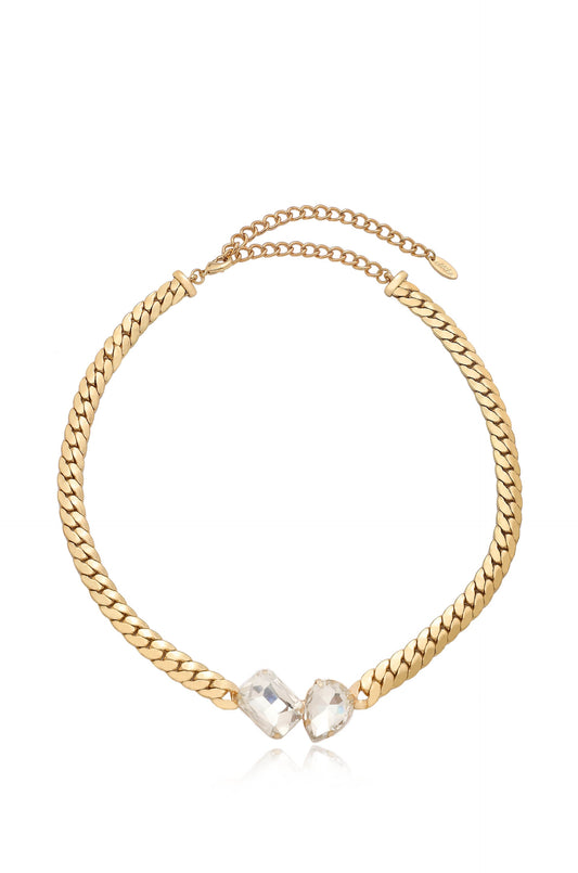 Double Gem Centerstone Necklace - 18k Gold Plated | Ettika