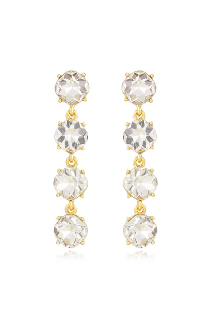 Four the Money Earrings - Blue Crystal with 18k Gold Plating | Ettika