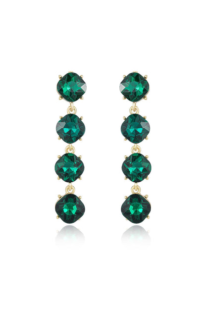 Four the Money Earrings - Blue Crystal with 18k Gold Plating | Ettika