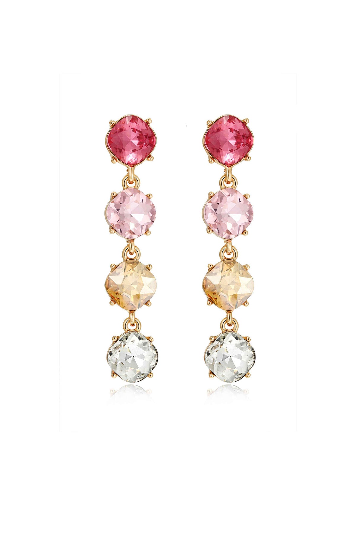 Four the Money Earrings - Blue Crystal with 18k Gold Plating | Ettika