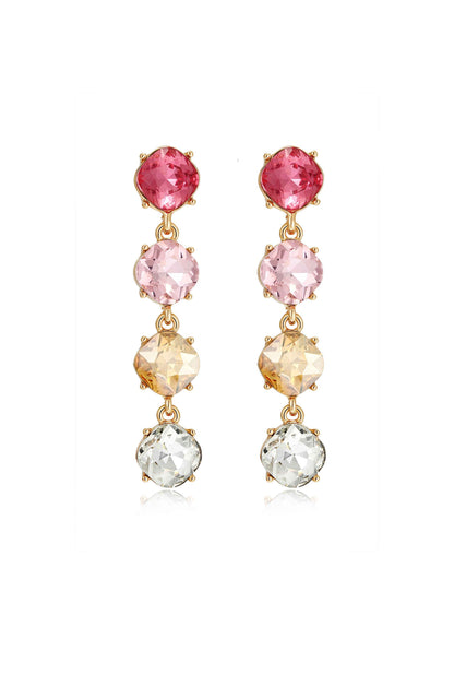 Four the Money Earrings - Blue Crystal with 18k Gold Plating | Ettika