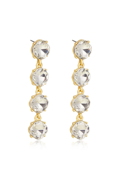 Four the Money Earrings - Blue Crystal with 18k Gold Plating | Ettika