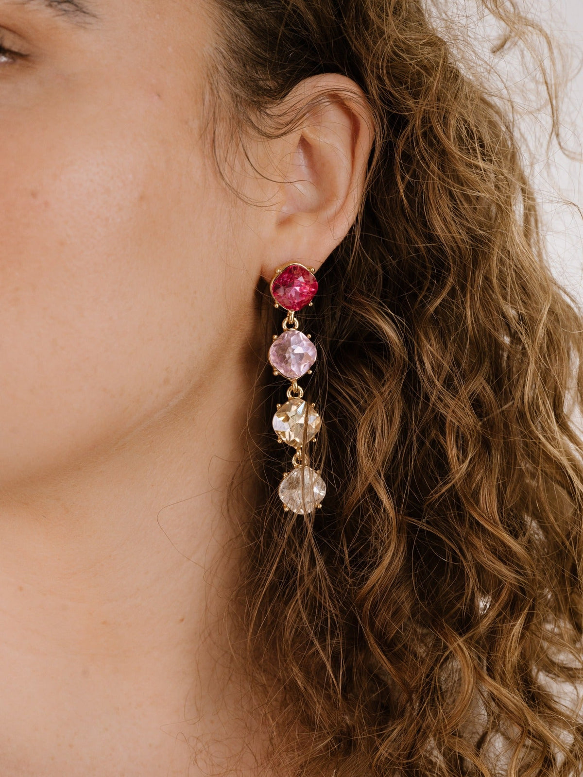 Four the Money Earrings - Blue Crystal with 18k Gold Plating | Ettika