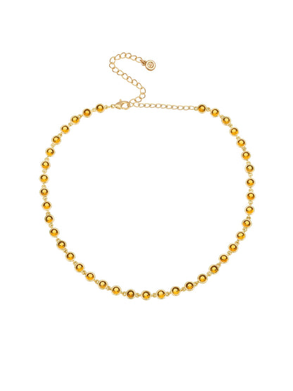 Crystal Disc and Link Necklace - Aqua Crystal with 18k Gold Plating | Ettika