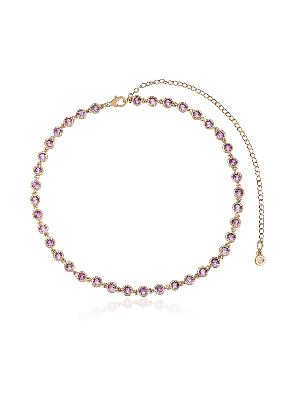 Crystal Disc and Link Necklace - Aqua Crystal with 18k Gold Plating | Ettika