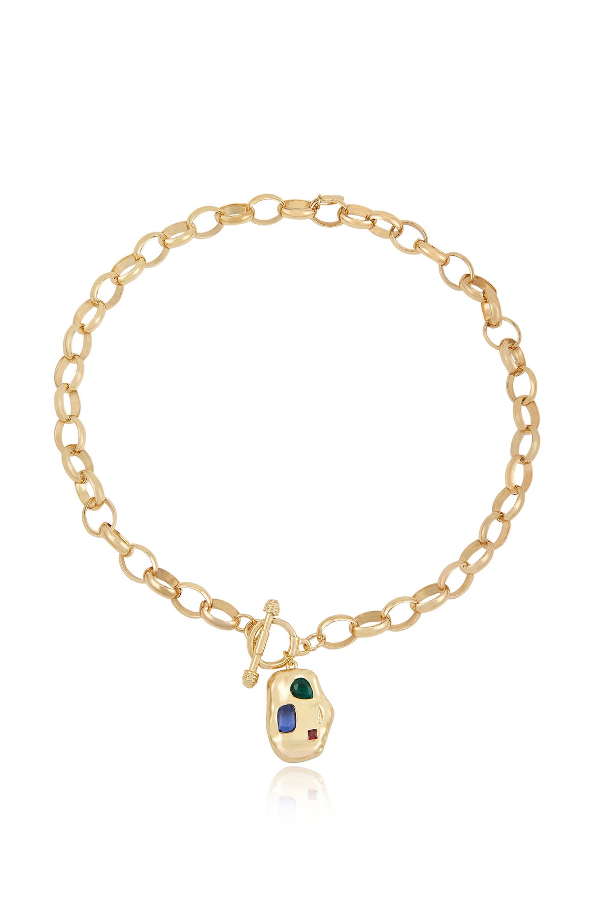 Rainbow Crystal Nugget Toggle Necklace - Rainbow Crystal with 18k Gold Plating | Ettika